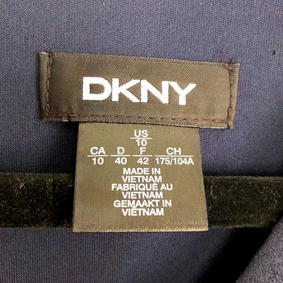 DKNY NAVY BLUE SUEDE V NECK DRESS - Picture 5 of 5